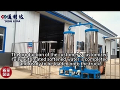 Sistema de ablandador de agua de dos tanques de acero inoxidable Ablandador de agua de dos tanques continuo